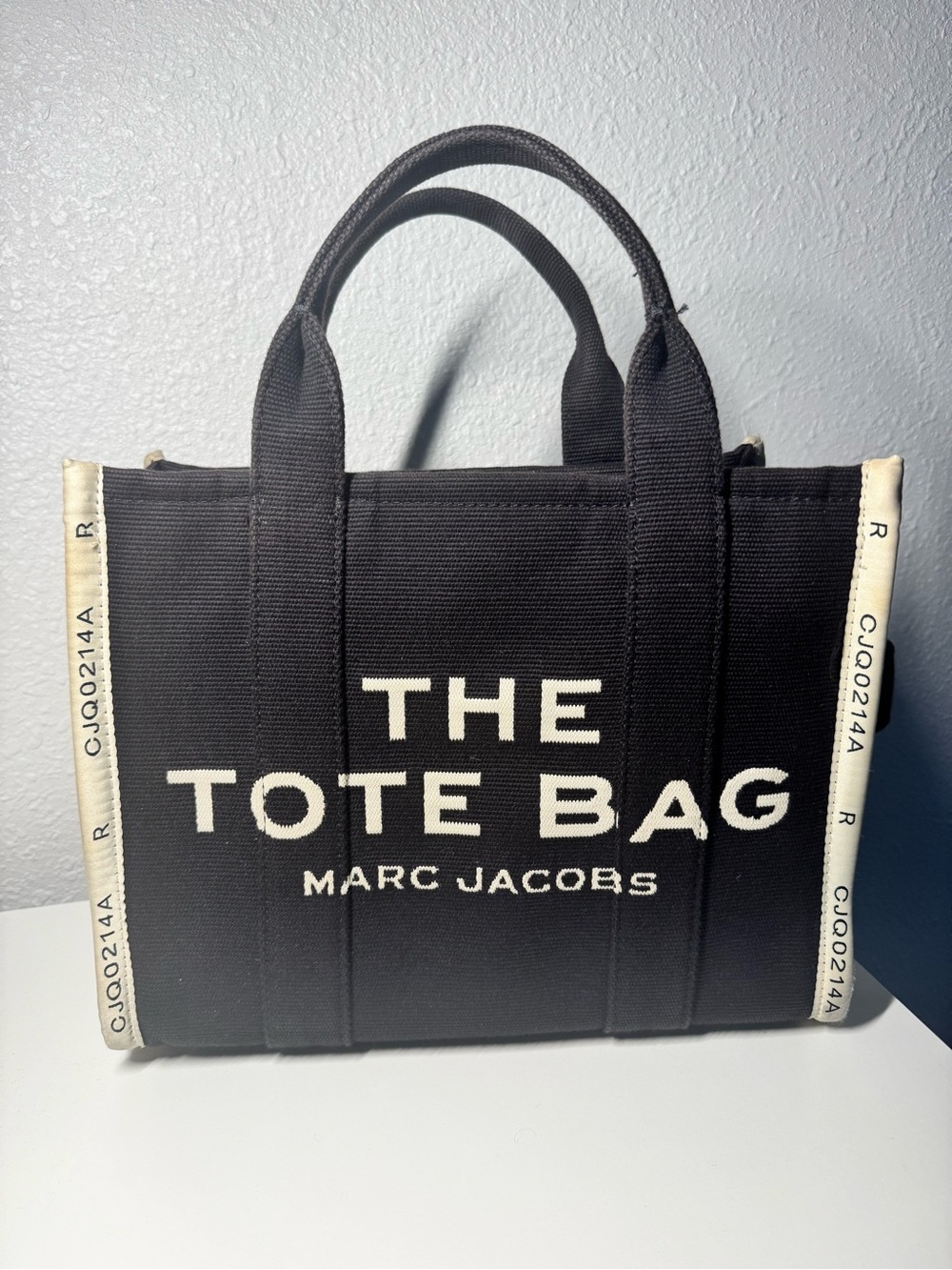 Marc Jacobs Black Canvas Tote with White Trim